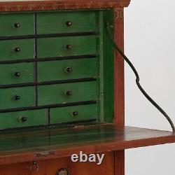 Original Painted Pine Secretary Bureau from Sweden, dated 1847