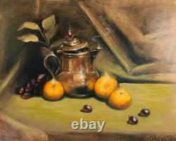 Original Painting Teapot art oil still life realism Ooak Listed By artist USA