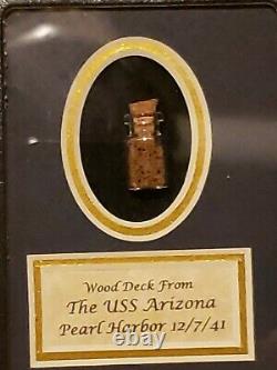 Original Wood From Deck of the USS Arizona Pearl Harbor December 7, 1941 In Case