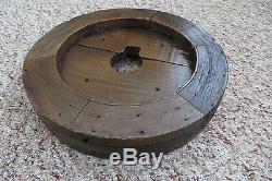 Original antique 1800's part, scarce handmade wood round gear from machinery