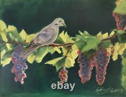 Original oil painting Dove Bird vineyard garden Art Listed By artist Artettina