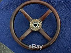 Original wood steering wheel removed from 1926 Locomobile