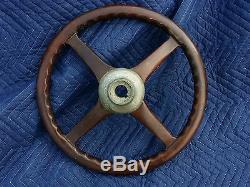 Original wood steering wheel removed from 1926 Locomobile