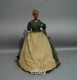 Original wood wooden carved Tea doll from the 19th century see 20 inches