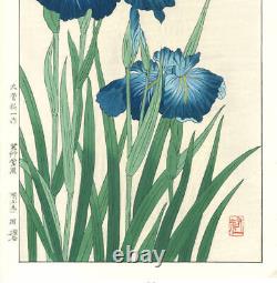 Osuga Yuichi Iris Original Wood Block Print Art from Japan 36.5 x 24cm