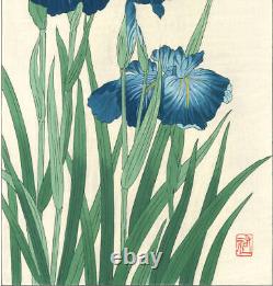 Osuga Yuichi Iris Original Wood Block Print Art from Japan 36.5 x 24cm