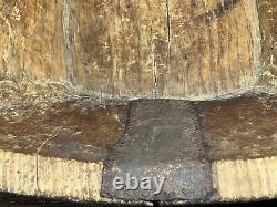 PRIMITIVE WOODEN DOUGH BOWL-Antique Handcrafted Decor-FROM 1910's