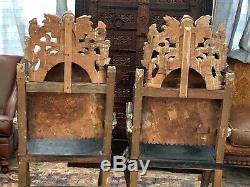 Pair of 17th C Spanish Colonial Chairs From Peru Most Likely From Bishopric