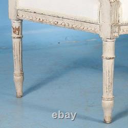 Pair of Antique White Gustavian Armchairs from Sweden, circa 1840