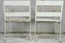 Pair of white 1930's French garden armchairs from Vichy