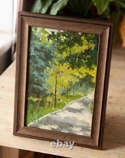 Park Plein Air Framed ORIGINAL Landscape Oil Painting, Painted From Life