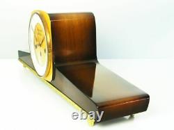 Perfect Later Art Deco Westminster Chiming Mantel Clock Hermle From 50 ´s