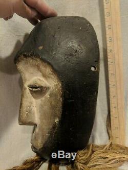 Pigmented Mask from the Congo with Twine Authentic Carved African Wood Art