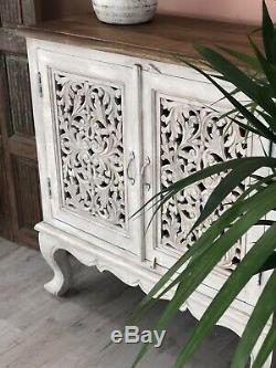 Pretty Carved 2 Door Sideboard Made From Mango Wood