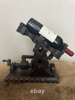 Primitive And Mechanical Spanish Wine Bottle Holder Display From 1947