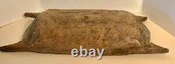 Primitive Early American Carved Wooden Dough Bowl Trencher from New England