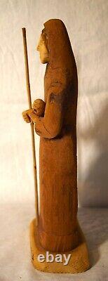 Primitive Hand Carved Wood Santa Rita De Cascio Santo From Santa Fe