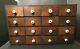 Primitive Hand Made Old Wood 16 Drawer Chest- Made From Plug & Tobacco Boxes
