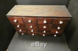 Primitive Hand Made Old Wood 16 Drawer Chest- Made from Plug & Tobacco boxes