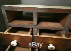 Primitive Hand Made Old Wood 16 Drawer Chest- Made from Plug & Tobacco boxes