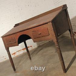 Primitive Wooden Antique Standing Desk from Foundry Industrial Great Patina