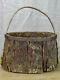 Primitive Agricultural Harvest Basket Made From Cork For Collecting Mushrooms