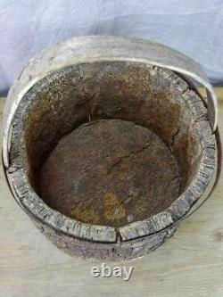 Primitive agricultural harvest basket made from cork for collecting mushrooms