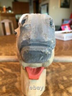 RARE Henning Carved Wood Fjord Pony head Vintage Hobby Horse