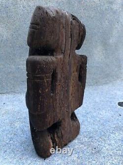 RARE TAINO Zemi Behique Shaman Carved from LIGNUM VITAE WOOD Statue Figurine