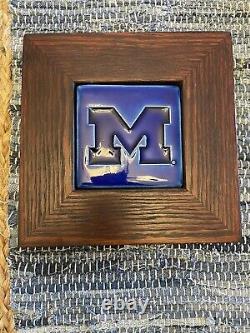 RARE University Of Michigan Ceramic Tile Framed- Wood from Campus Wood Art