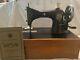 Rare Vintage Tailor Bird Sewing Machine And Wood Case