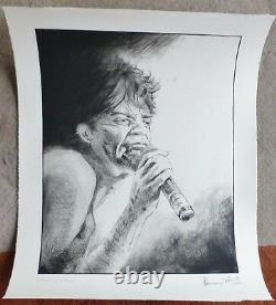 RONNIE WOOD Mick Jagger HAND SIGNED from ROLLING STONES Suite I 1988