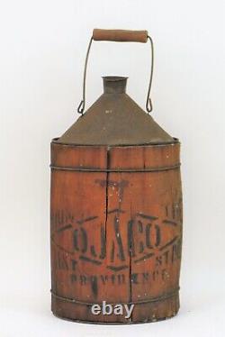 Rare Antique From The Ojaco Paint Store Providence Rhode Island Bucket Wood