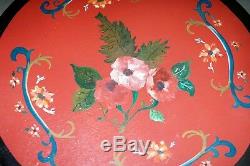 Rare Antique Hand Painted Gypsy Table From Holland Lovely Turned Legs Flowers