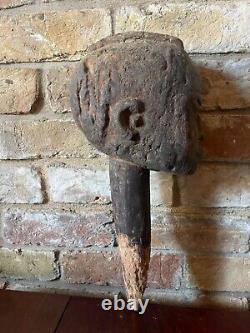 Rare Antique Lobi Head African Tribal Art Sculpture From Burkina Faso 1900's