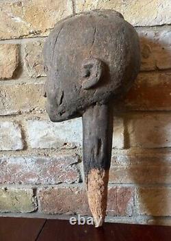 Rare Antique Lobi Head African Tribal Art Sculpture From Burkina Faso 1900's