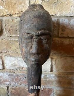 Rare Antique Lobi Head African Tribal Art Sculpture From Burkina Faso 1900's