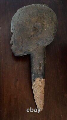 Rare Antique Lobi Head African Tribal Art Sculpture From Burkina Faso 1900's