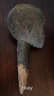 Rare Antique Lobi Head African Tribal Art Sculpture From Burkina Faso 1900's