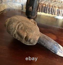 Rare Antique Lobi Head African Tribal Art Sculpture From Burkina Faso 1900's