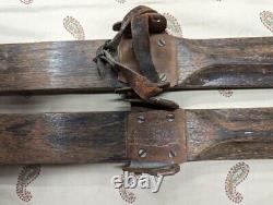 Rare Antique Vintage Wooden Downhill SKIS from Sears Roebuck