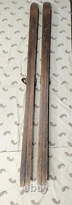 Rare Antique Vintage Wooden Downhill SKIS from Sears Roebuck