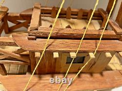 Rare Expertly Hand Crafted Kon Tiki Boat signed by Craftsman from Bolivia-11x9