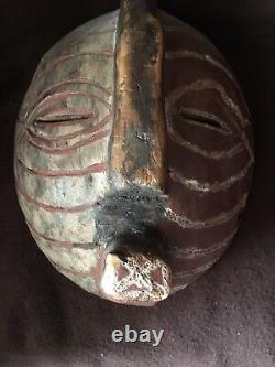 Rare Original Old African Hand Carved Wooden Songye Kifwebe Mask from Zaire