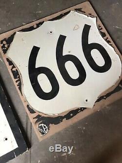 Rare Original Route 66 And Route 666 Signs Arizona Wood Signs From The 50s Set