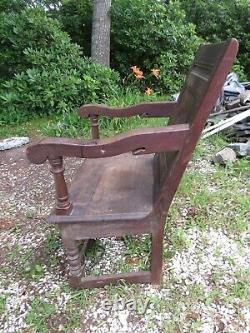 Rare Pilgrim Century Throne Chair from 17th Century Barn Find Cape Cod