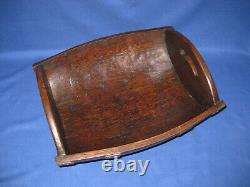 Rare Vintage Treen Wood Oak Tray. Made From British Battleship Reclaimed Wood