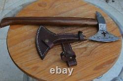 Rare damascus handforged Crusaders batle axe/knif New From The Eagle Collectio