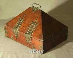 Rare early 19th c Indian rosewood dowery box from the Malabar Coast authentic