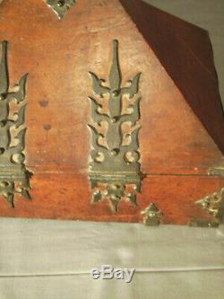 Rare early 19th c Indian rosewood dowery box from the Malabar Coast authentic